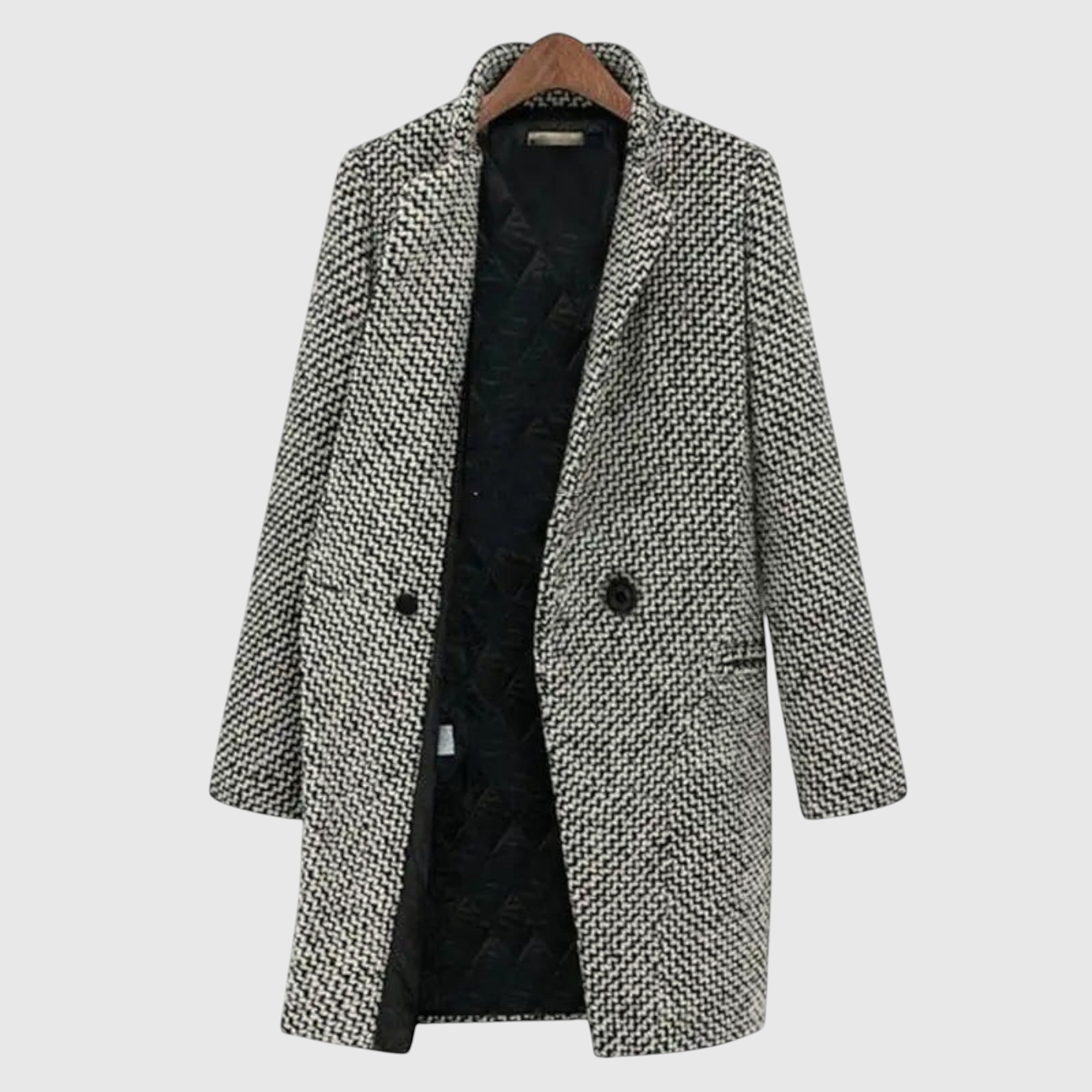 Elara - Midi kabát houndstooth mintával