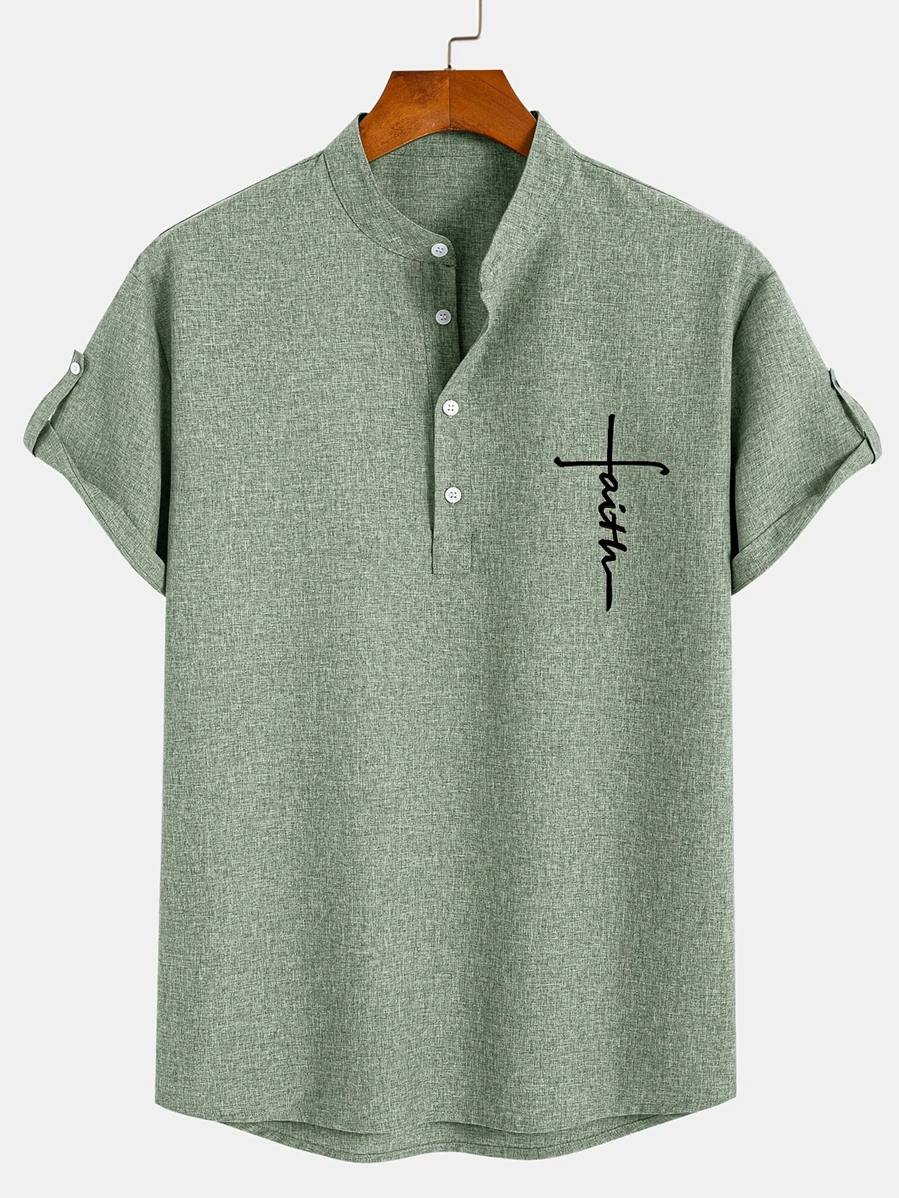 Kristóf™ | Elegáns, rövid ujjú ing álló gallérral