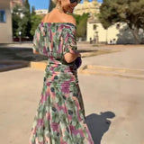 Louise | Elegáns Maxi Ünnepi Ruha V-alakú Kivágással