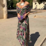 Louise | Elegáns Maxi Ünnepi Ruha V-alakú Kivágással