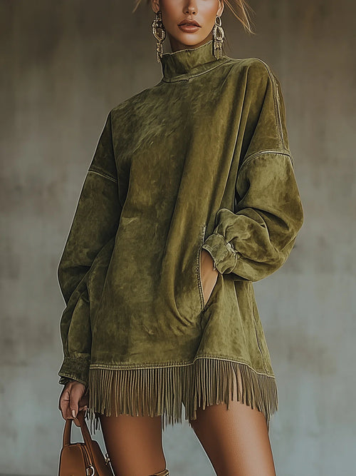 Gabriela | High Neck French Edge Ante Dress