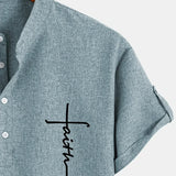 Kristóf™ | Elegáns, rövid ujjú ing álló gallérral