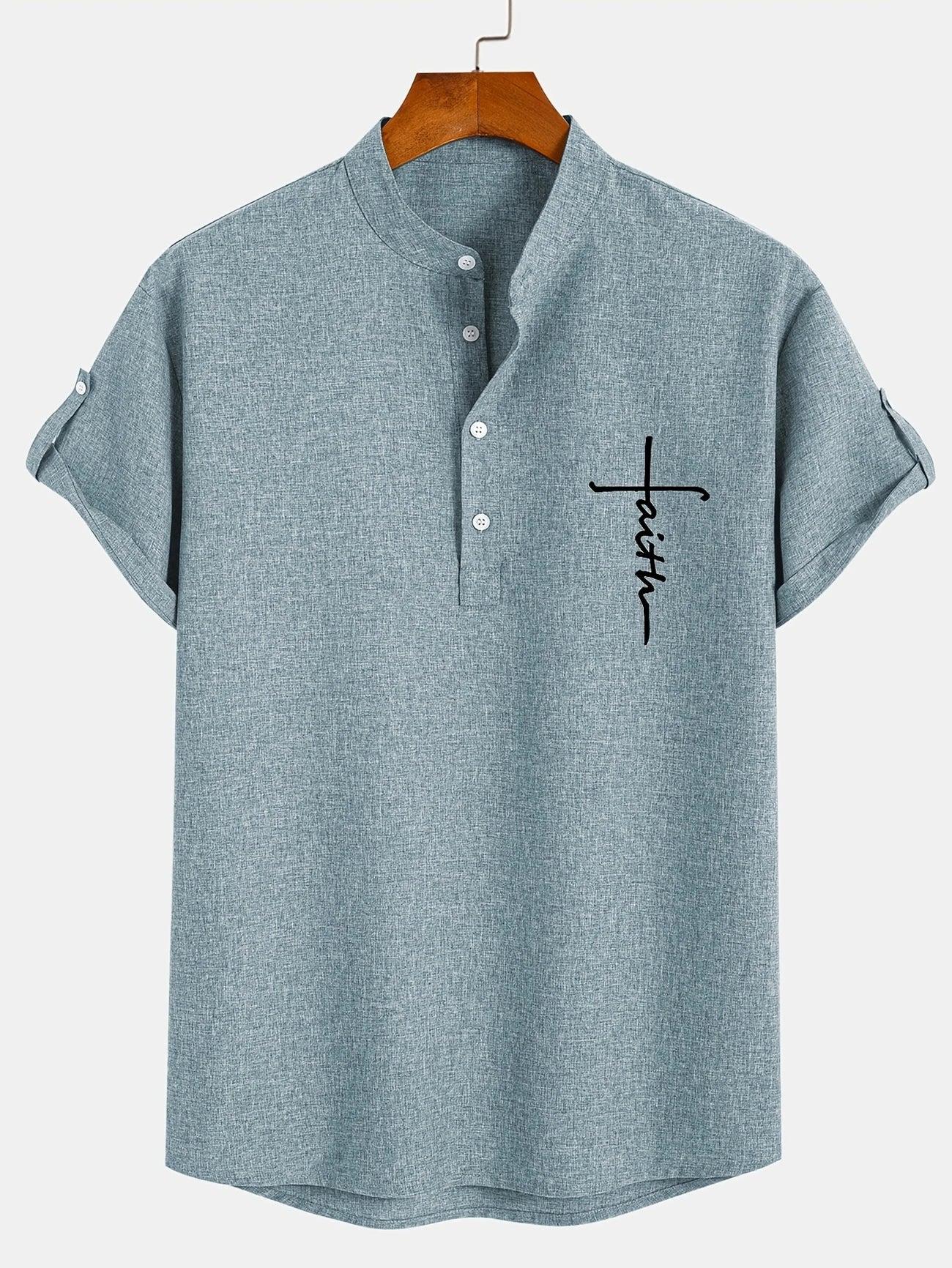 Kristóf™ | Elegáns, rövid ujjú ing álló gallérral