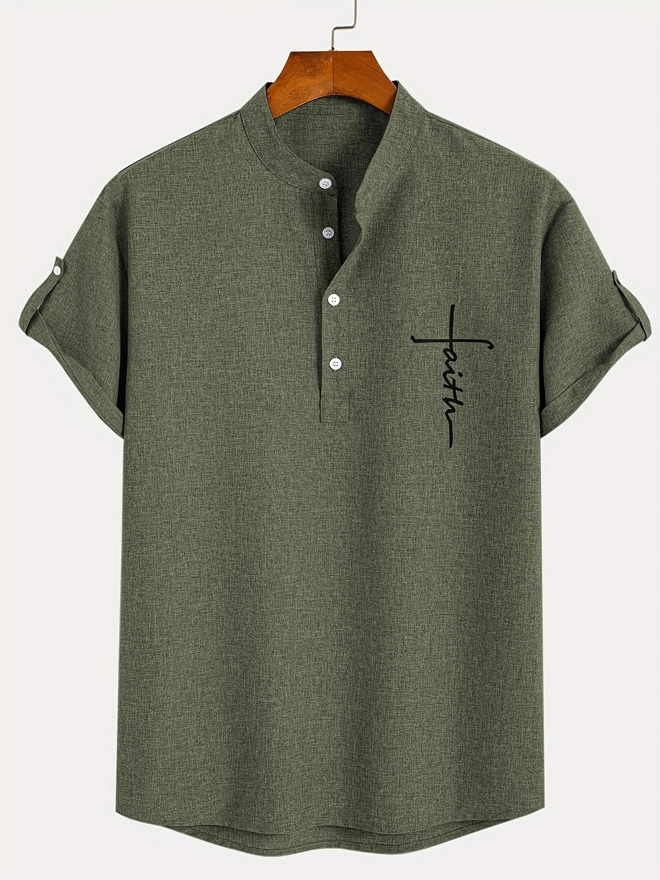 Kristóf™ | Elegáns, rövid ujjú ing álló gallérral
