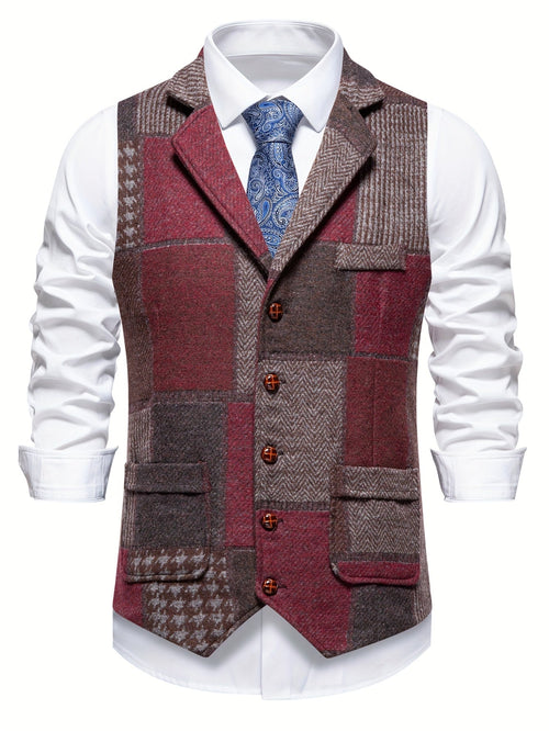 Men's herringbone tweed vest