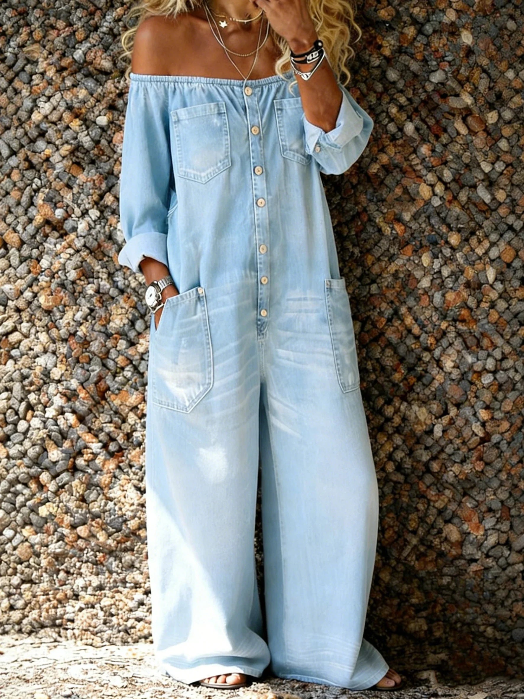 Noa | Farmer Overál, Off-Shoulder Nyakkivágással