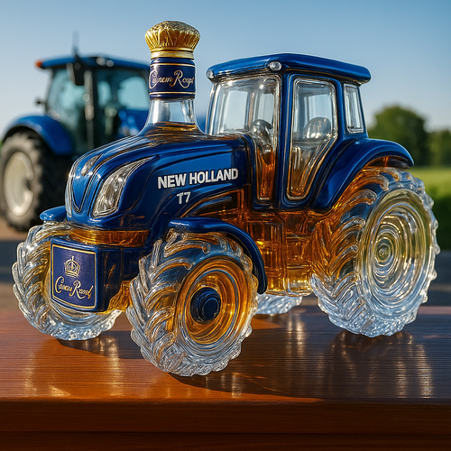 New Holland T7 Traktor Alakú Klasszikus Whisky Üveg