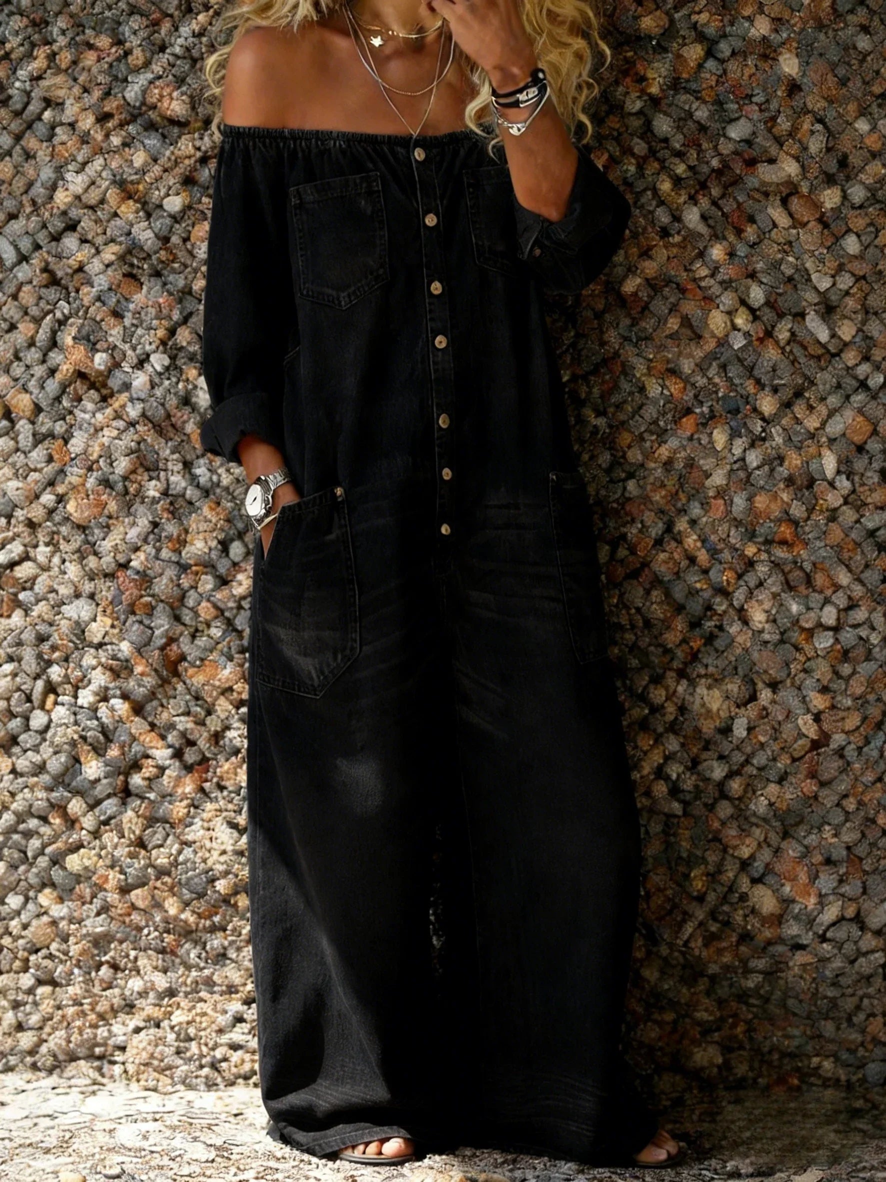 Noa | Farmer Overál, Off-Shoulder Nyakkivágással