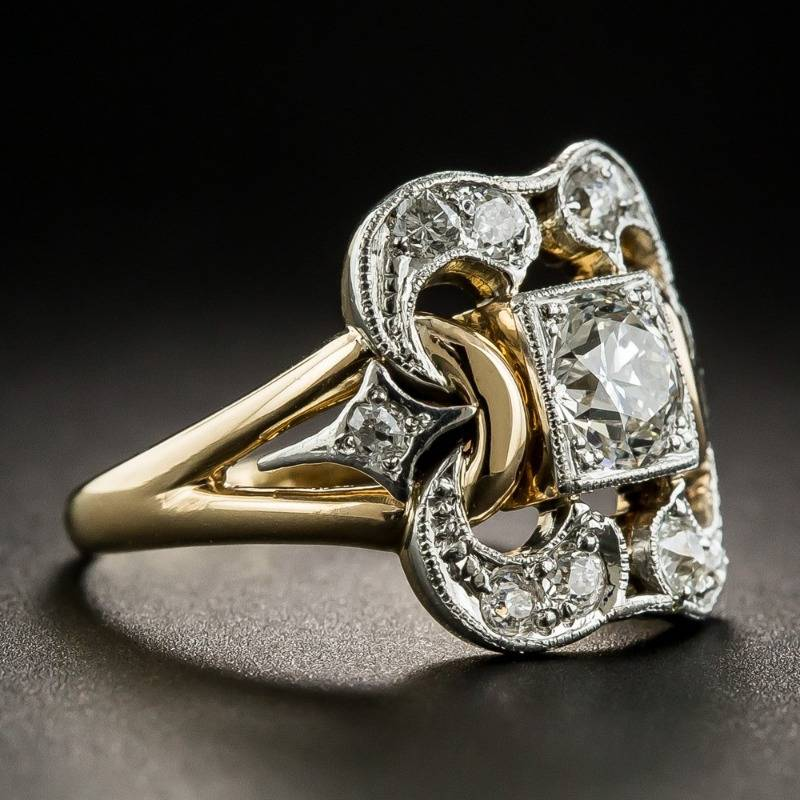 Retro Zirconia Gold Ring