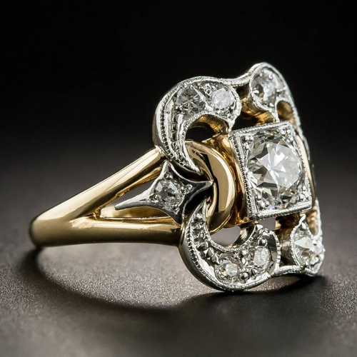 Retro Zirconia Gold Ring