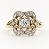 Retro Zirconia Gold Ring