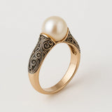 Retro Pearl Gold Ring