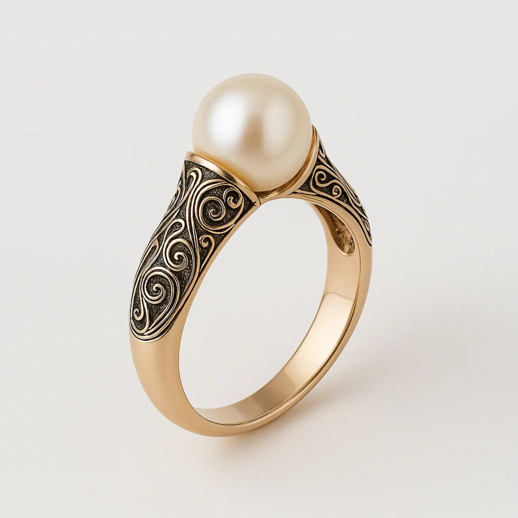 Retro Pearl Gold Ring