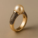 Retro Pearl Gold Ring